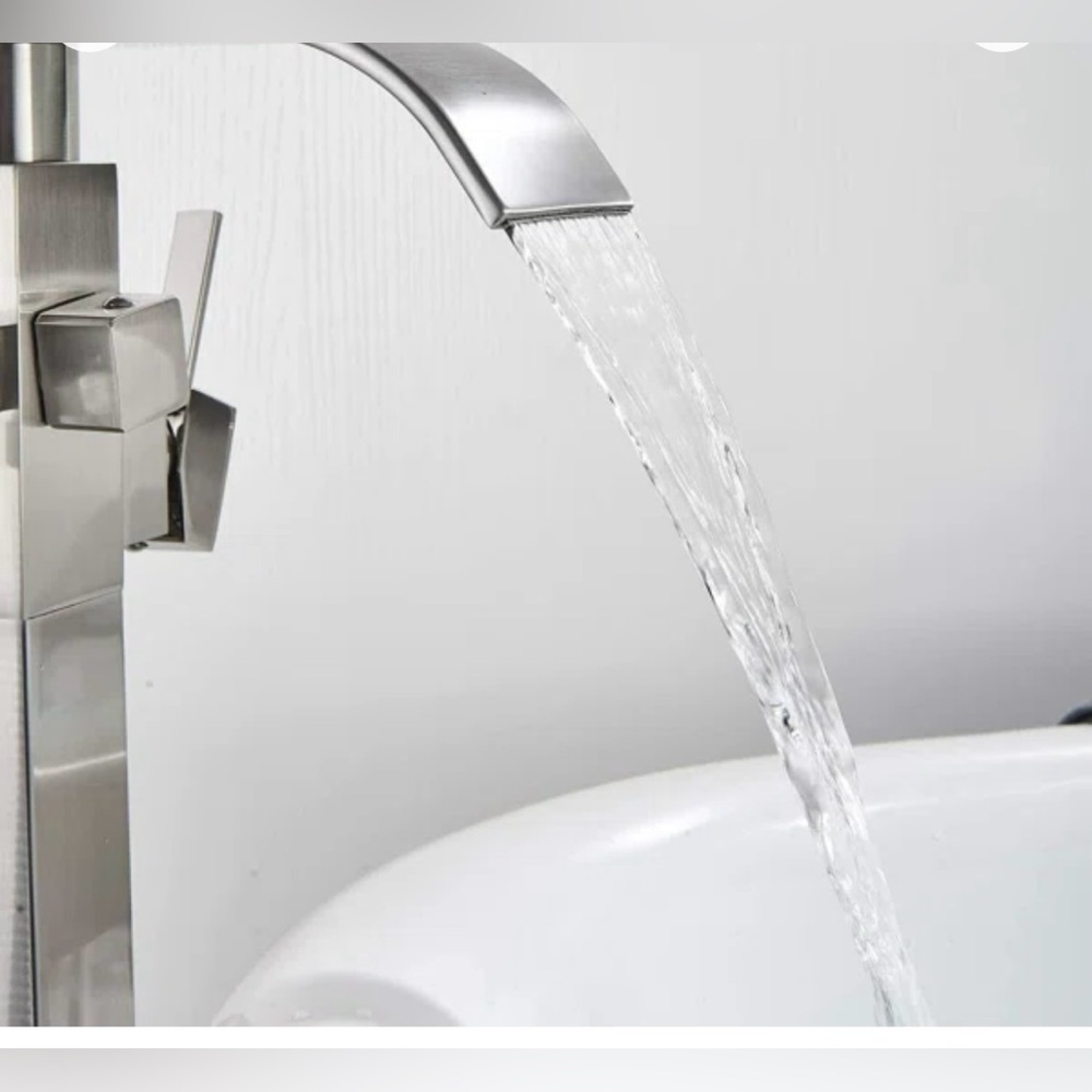 Tub Filler Freestanding Brushed Nickel Faucet For Freestanding Bathtub- NIB
